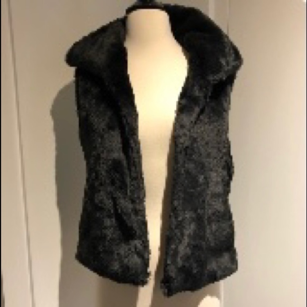 Aqua faux fur vest